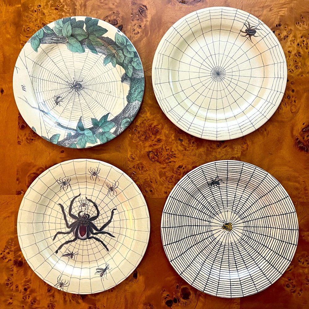 John Derian for Target Halloween Spiderwebs Dessert Plates - Set of Four